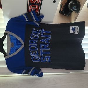 Womans Large George Strait  "Strait From Texas" baseball jersey shirt